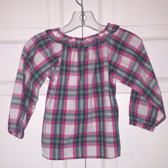 OshKosh B’Gosh Ruffled Box Plaid Blouse Shirt Top Size 18 M - Picture 5 of 8